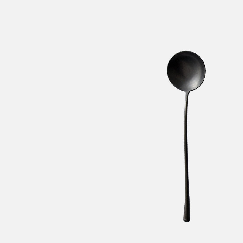 Stein Black Finish Stainless Steel Flatware Dinner Spoon
