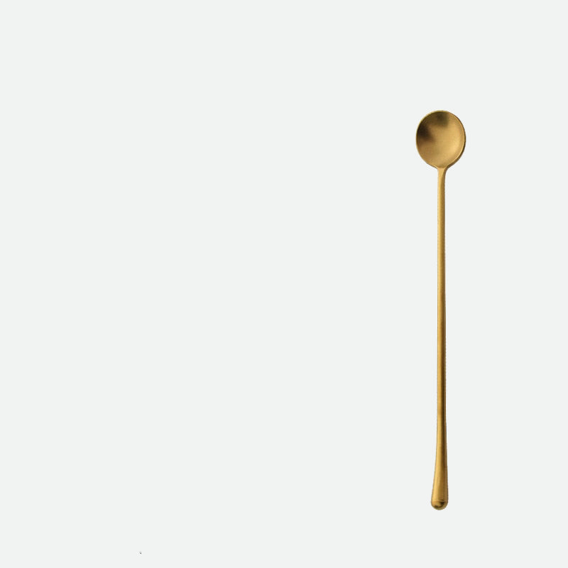 Stein Gold Finish Stainless Steel Flatware Long Dessert Spoon