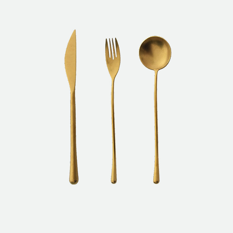 Stein Gold Finish Stainless Steel Flatware 3 Piece Set