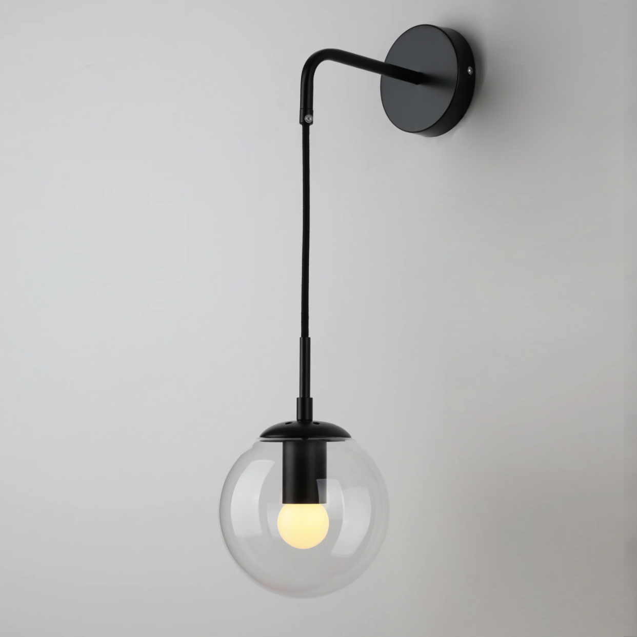 Stella Hanging Wall Sconce - Final Sale Clear Black