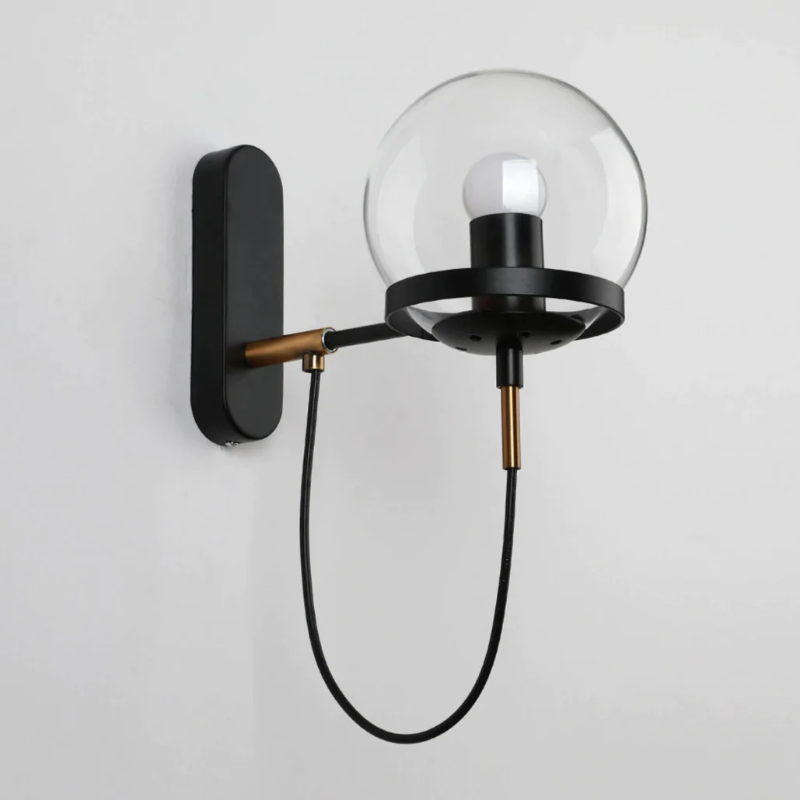 Stella Wall Sconce With Stand Black Clear