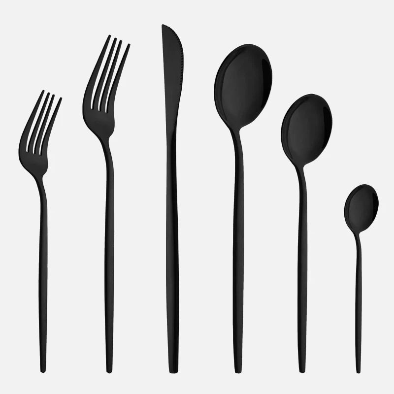 Stellar Dining 6-Piece Cutlery Set Black