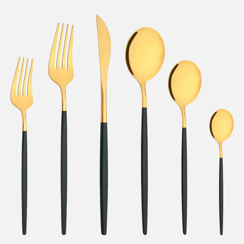Stellar Dining 6-Piece Cutlery Set Green Gold
