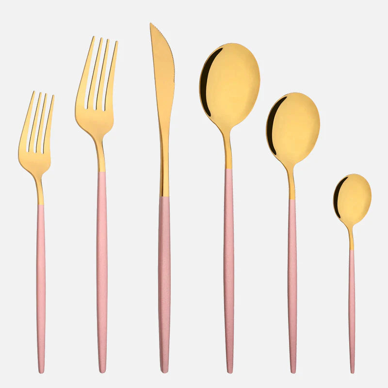Stellar Dining 6-Piece Cutlery Set Pink Gold