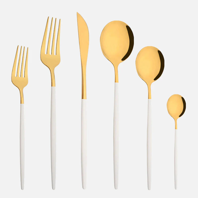 Stellar Dining 6-Piece Cutlery Set White Gold