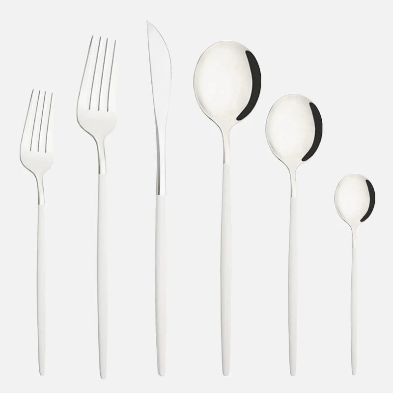 Stellar Dining 6-Piece Cutlery Set White Silver