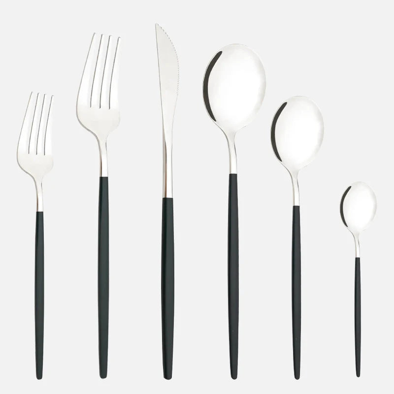 Stellar Dining 6-Piece Cutlery Set Green Silver