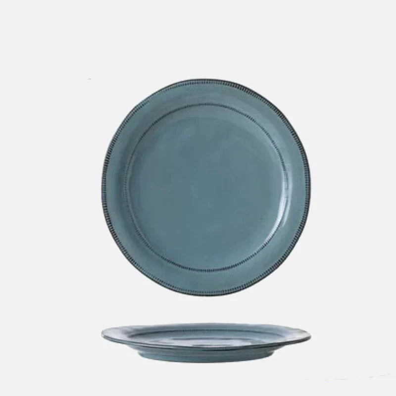 Stitch Row Ceramic Plates Green Large