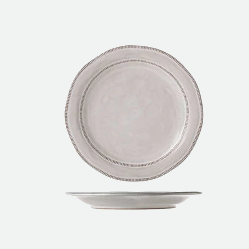 Stitch Row Ceramic Plates Milk Large