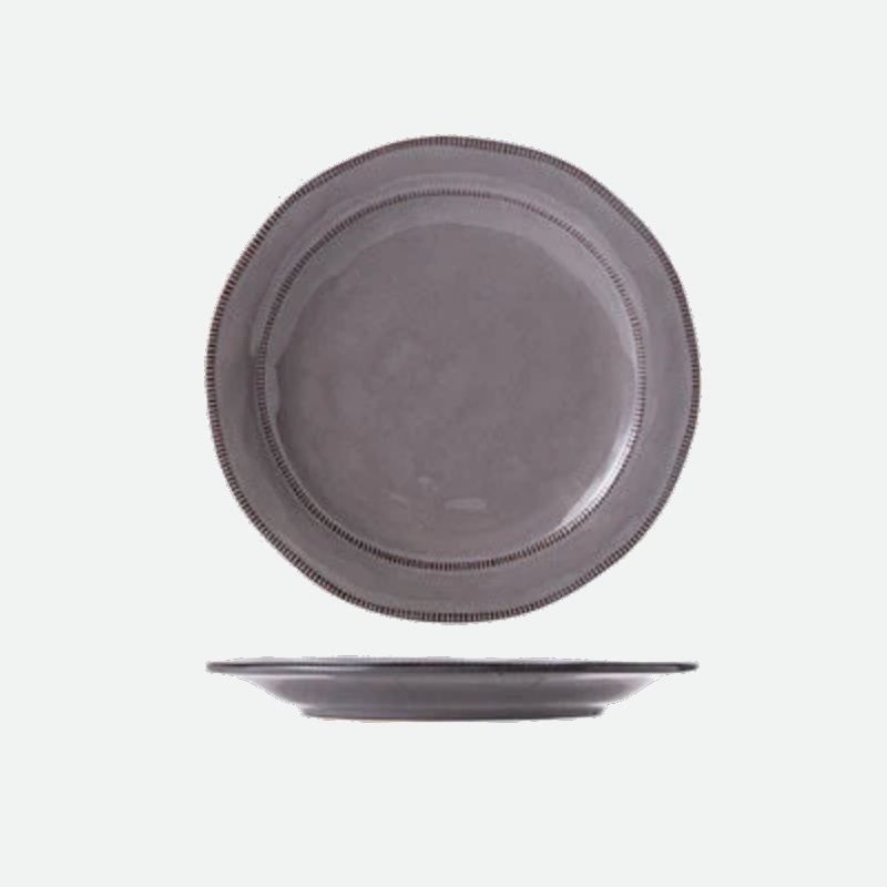 Stitch Row Ceramic Plates Grey Large