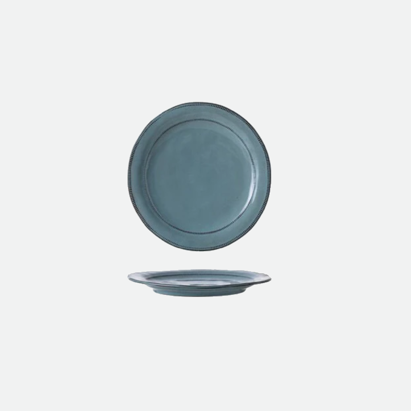 Stitch Row Ceramic Plates Green Small