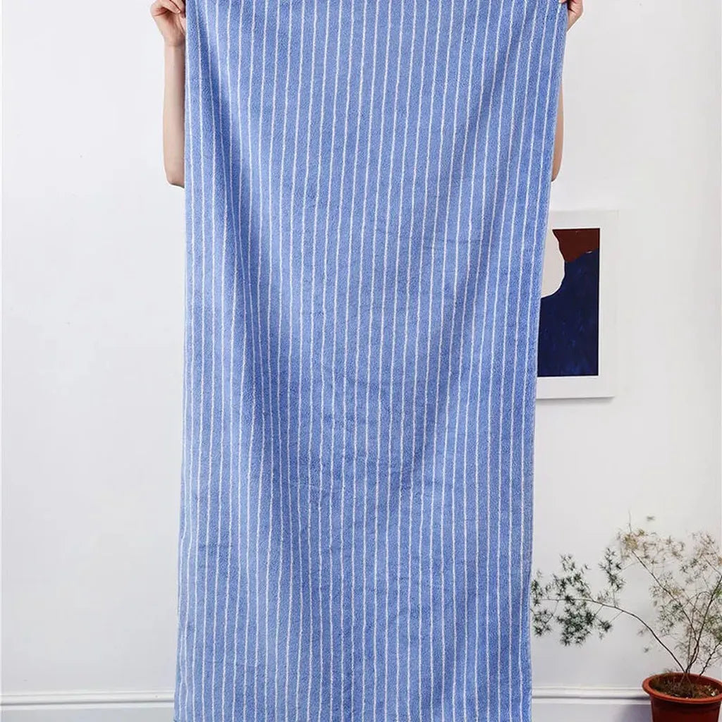Striped Cotton Terry Towel Ocean