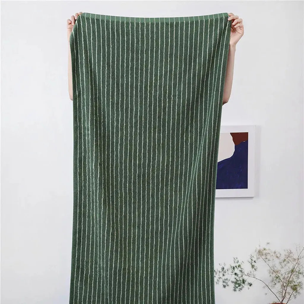 Striped Cotton Terry Towel Forest