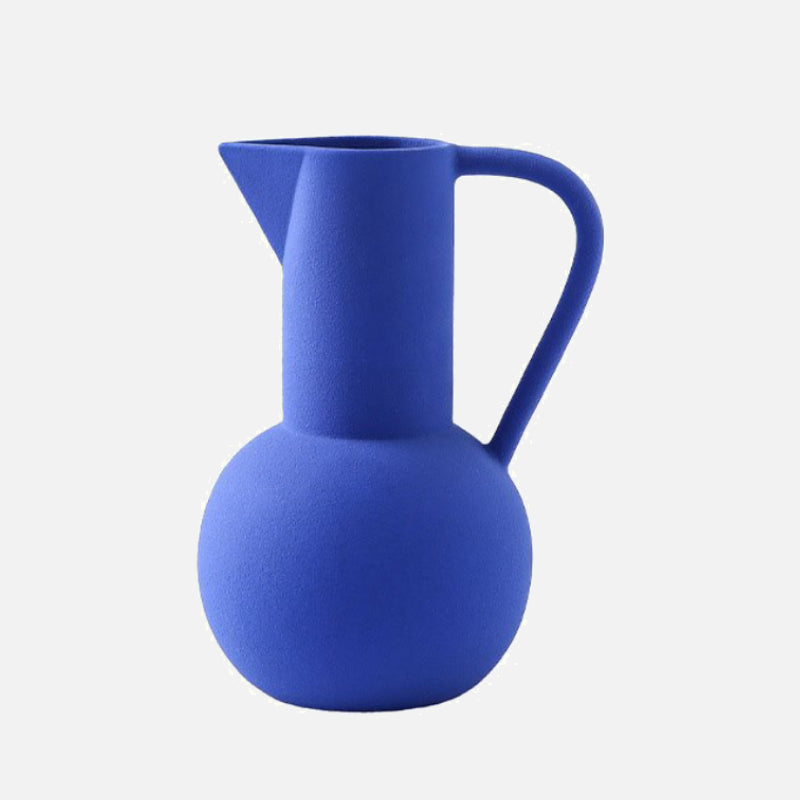 Strom Bright Ceramic Jug & Vase Blue Jug L