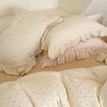 Cotton Gauze Bedding Set – Polka Dot with Soft Ruffles