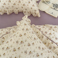 Lavender Floral Duvet Cover Set – Ruffled Cotton Gauze
