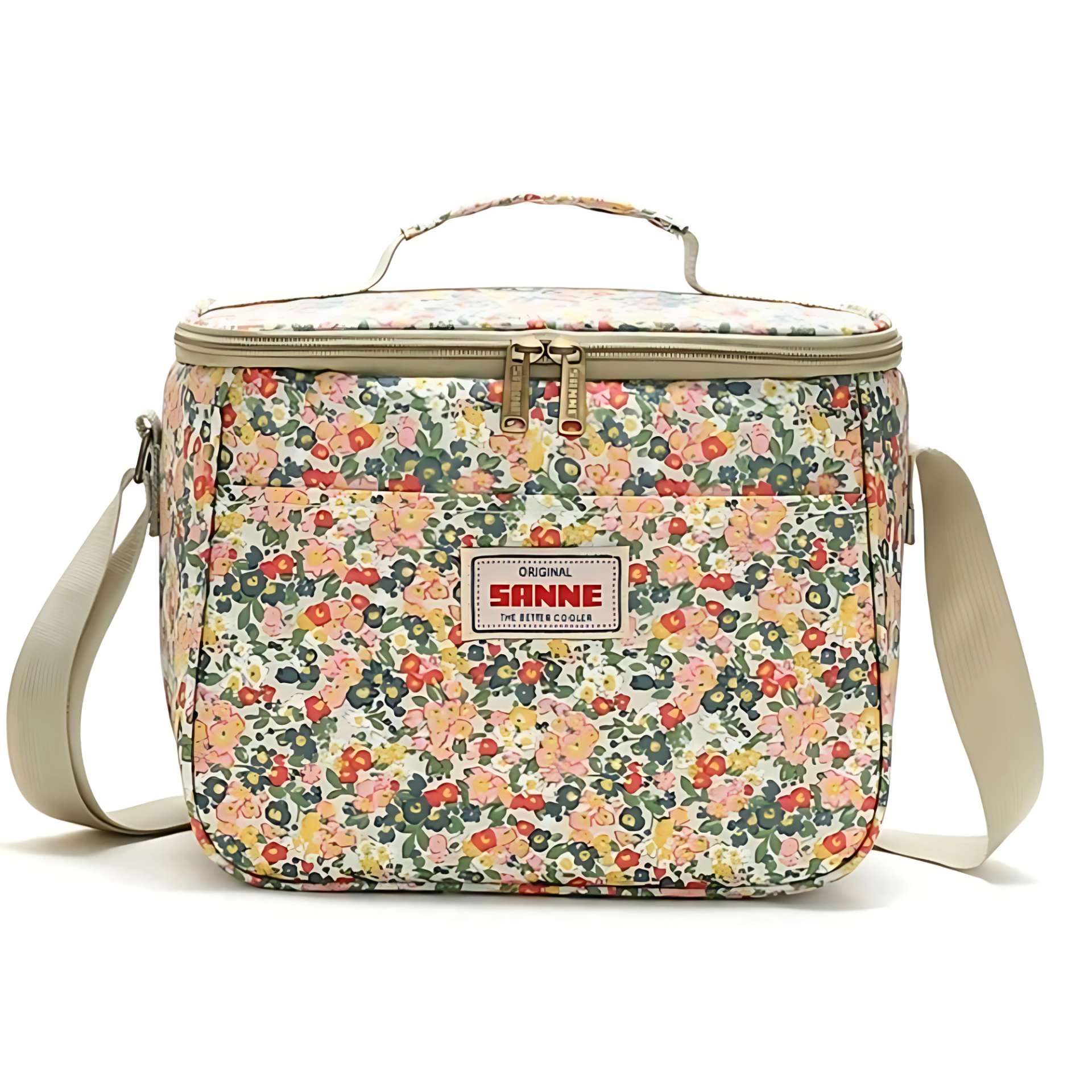 Stylish Retro Floral Insulated Picnic Lunch Bag Meadow Mix