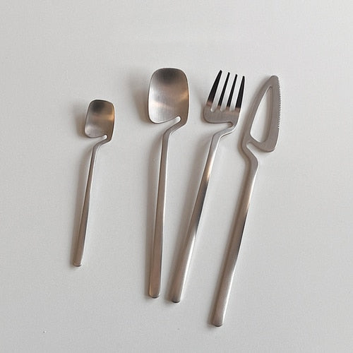 Stylo Hollow Stainless Steel Flatware 4 Piece Set