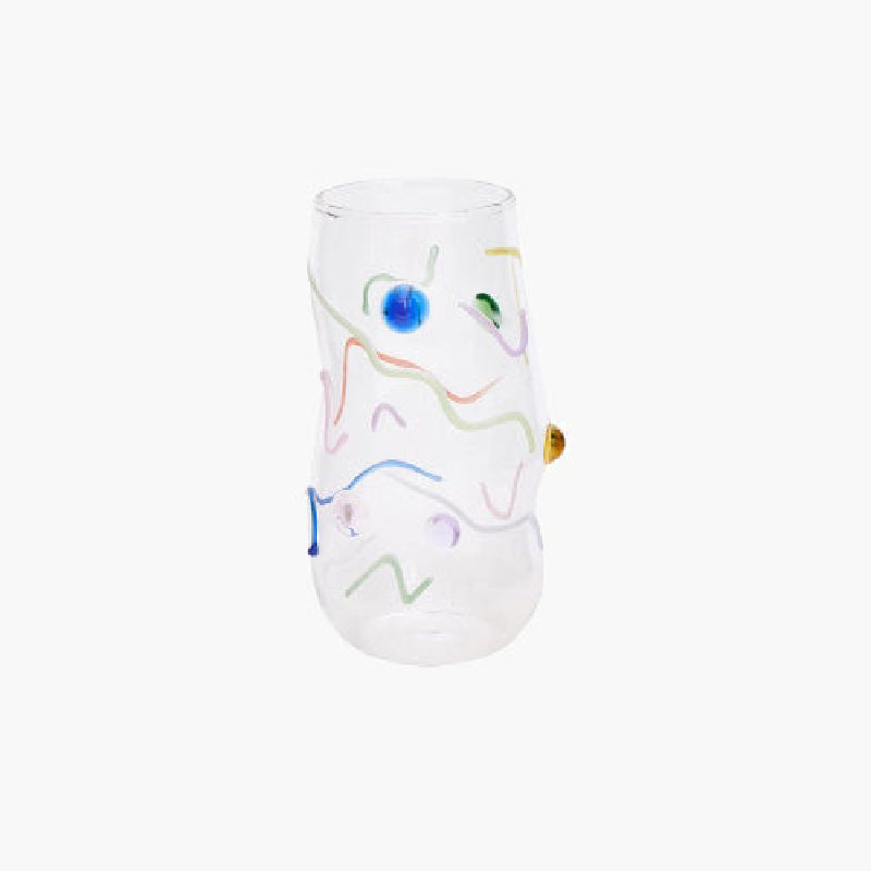 Sugar Coated Confetti Handmade Glass Carnival Tall cup