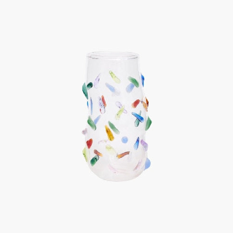 Sugar Coated Confetti Handmade Glass Candy Tall cup