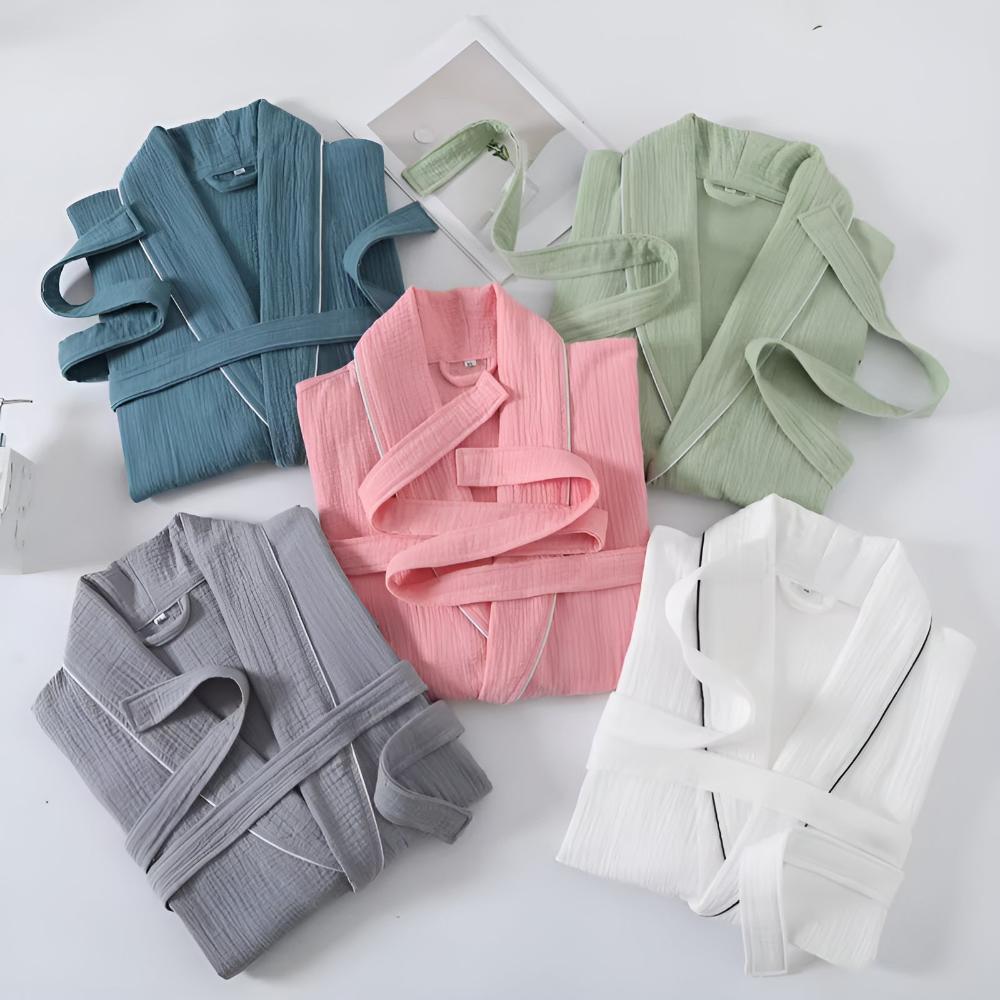 Hana Lightweight Cotton Gauze Bathrobe