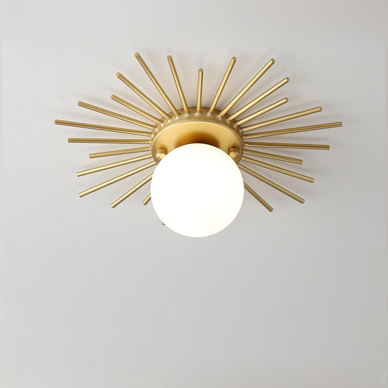 Sun Rays Glass & Gold Ceiling Lamp - Final Sale