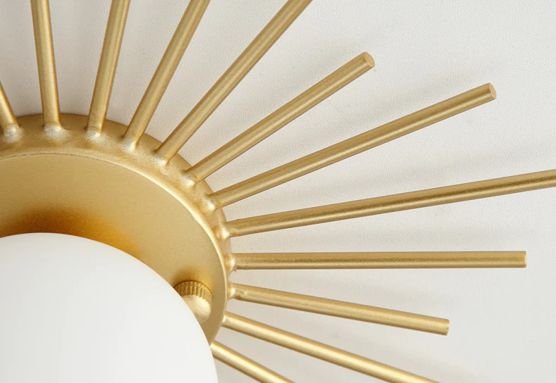 Sun Rays Glass & Gold Ceiling Lamp - Final Sale