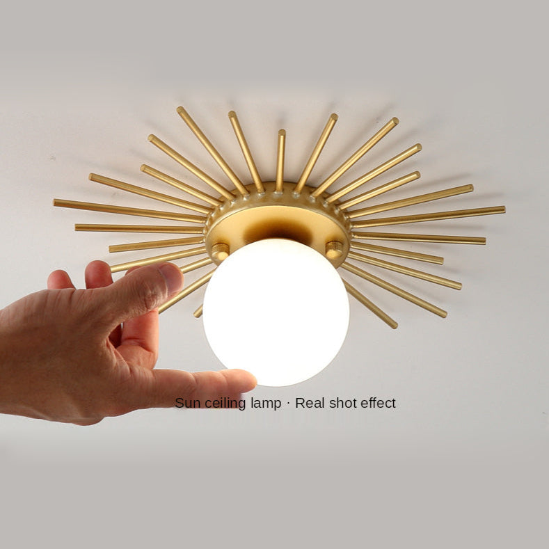 Sun Rays Glass & Gold Ceiling Lamp - Final Sale