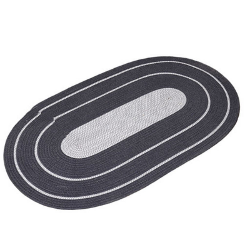 Sun Spiral Oval Boho Rug Slate Loop