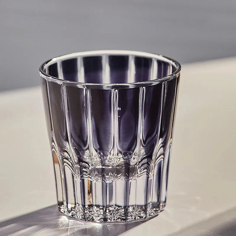 Sunburst Crystal Whiskey Glass Black