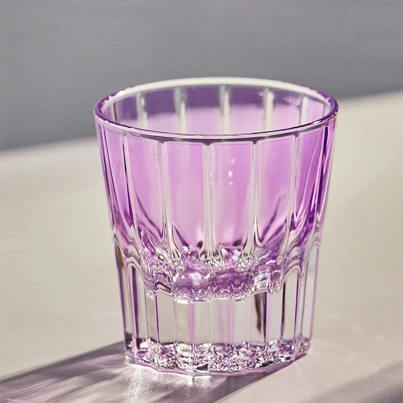 Sunburst Crystal Whiskey Glass Lilac