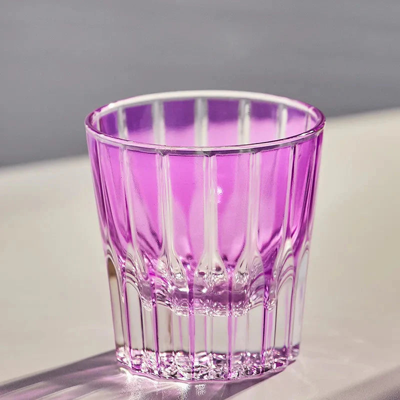 Sunburst Crystal Whiskey Glass Purple