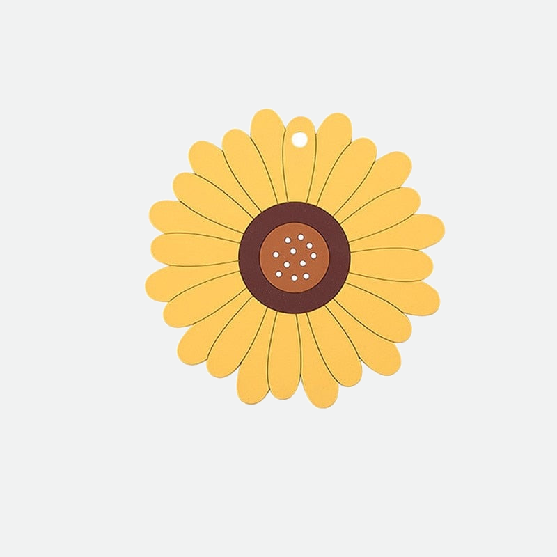 Sunflower Shape Coffee Coaster Yellow Medium