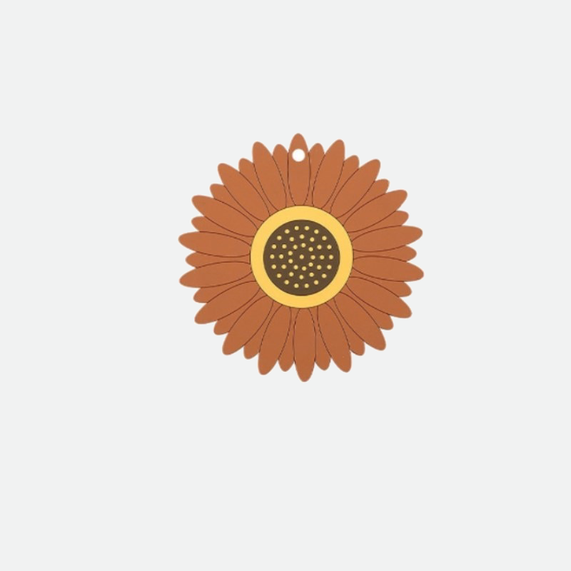 Sunflower Shape Coffee Coaster Brown Small