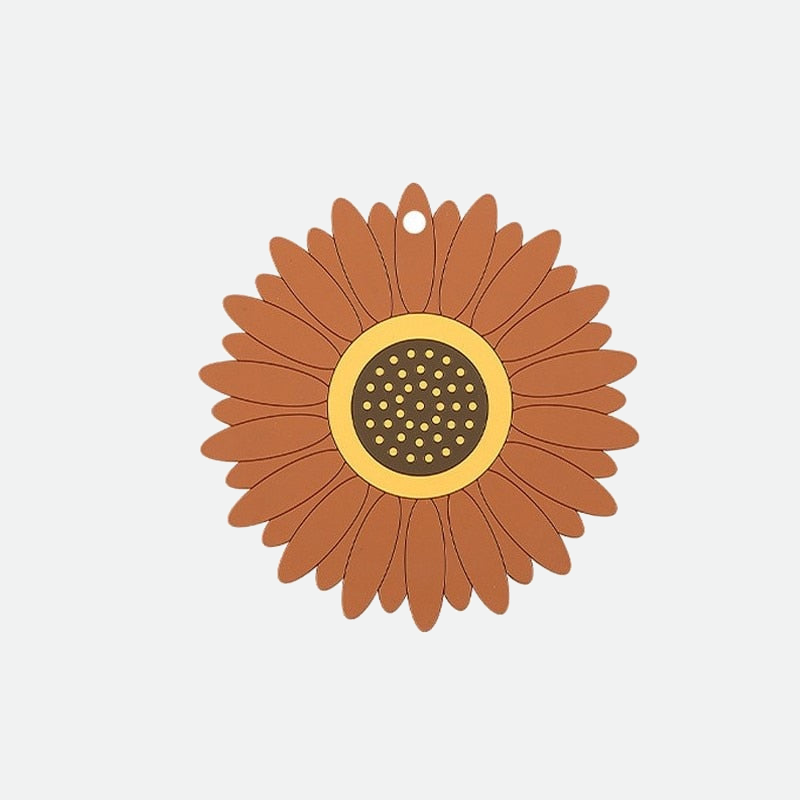 Sunflower Shape Coffee Coaster Brown Medium