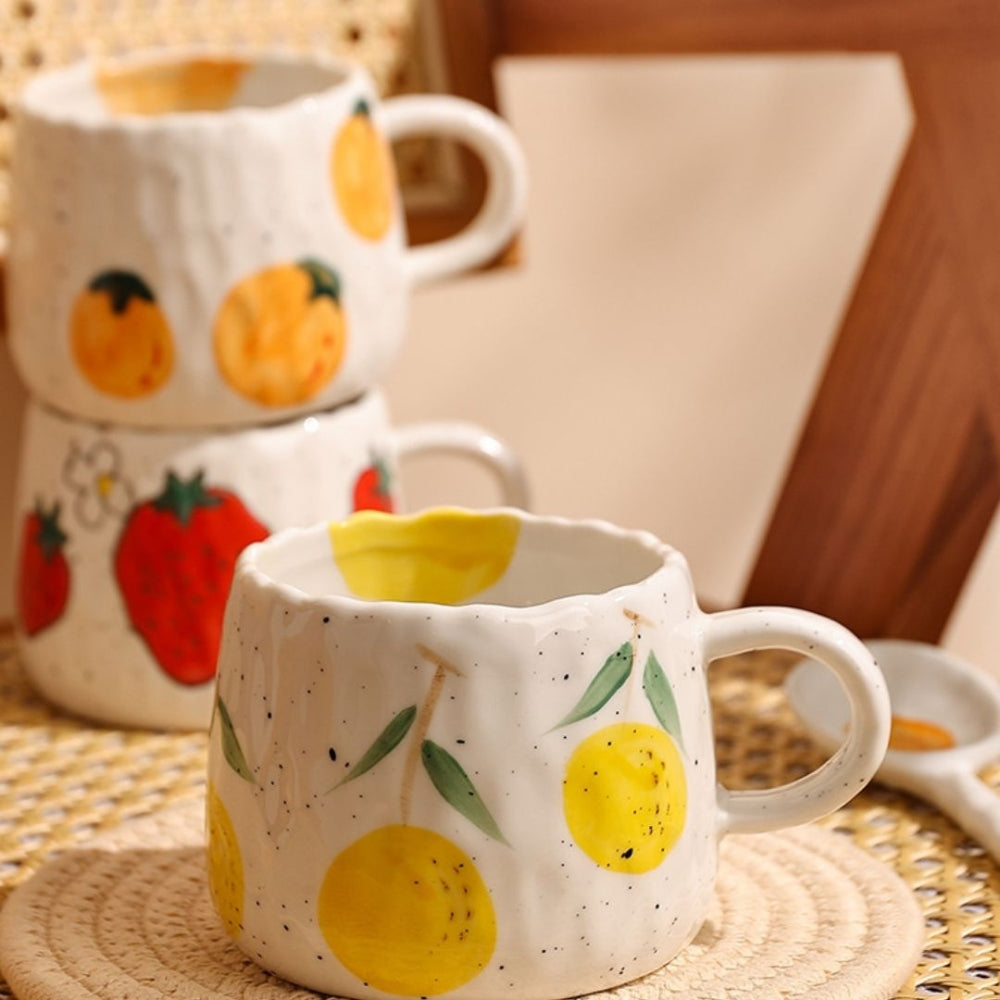 Sunny Fruit Ceramic Coffee Mug Collection Lemon Zest
