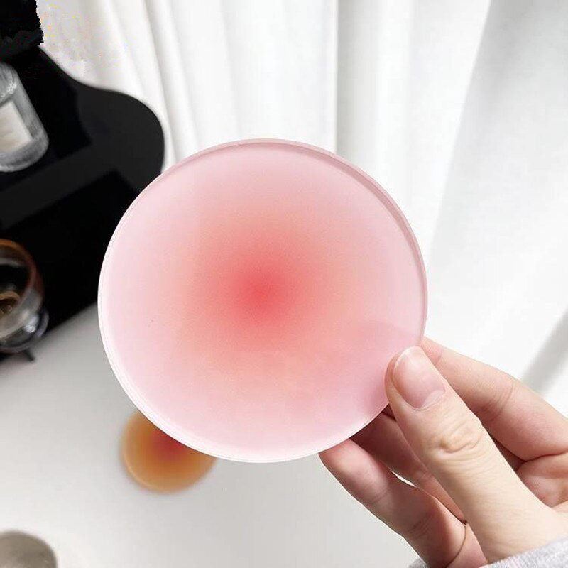 Sunset Frosted Acrylic Coasters Pink