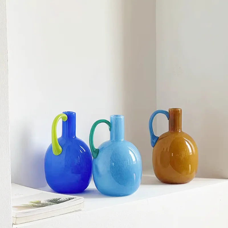Sunset Pour Colorblock Glass Vase
