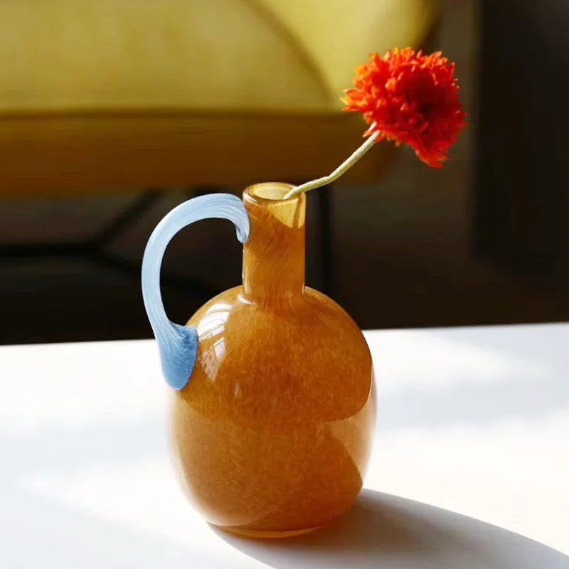 Sunset Pour Colorblock Glass Vase