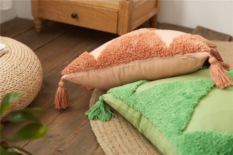Sunshine Tufted Cotton Pillow Cover