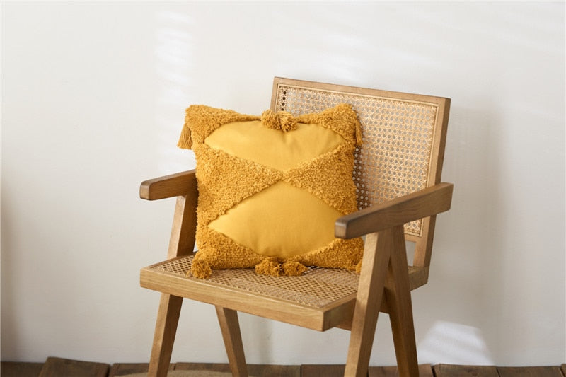 Sunshine Tufted Cotton Pillow Cover