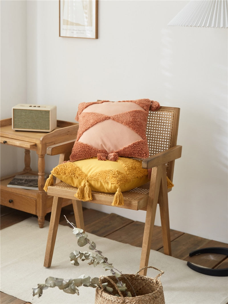Sunshine Tufted Cotton Pillow Cover