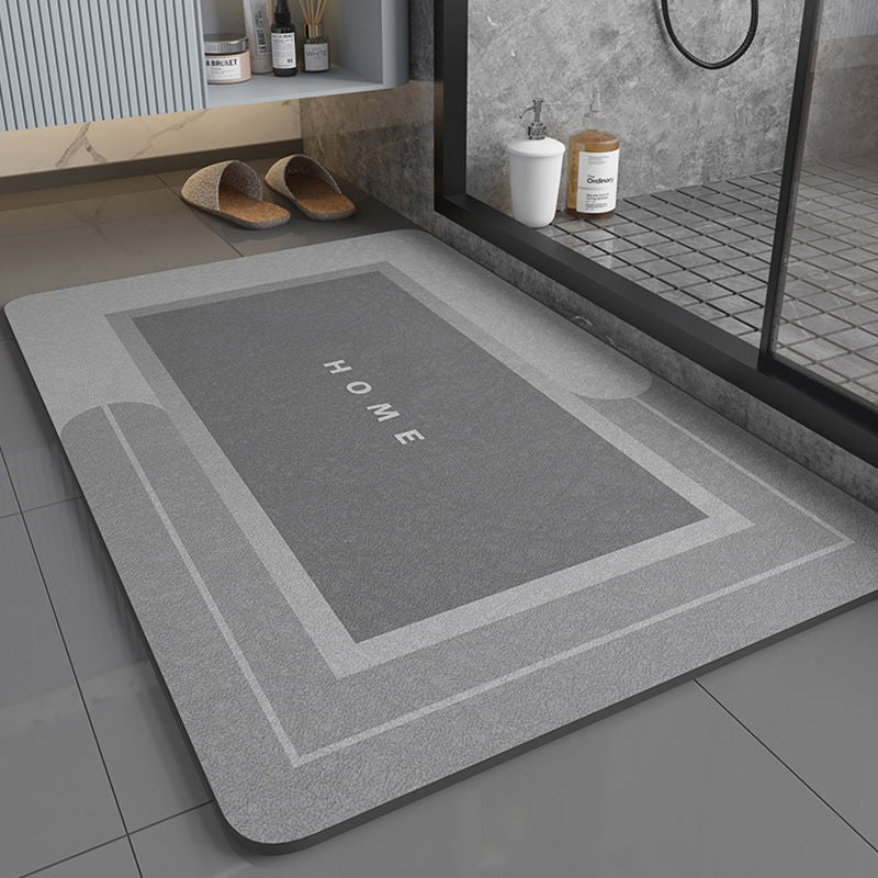 Super Absorbent Non Slip Bath Mat Light Gray Rectangle