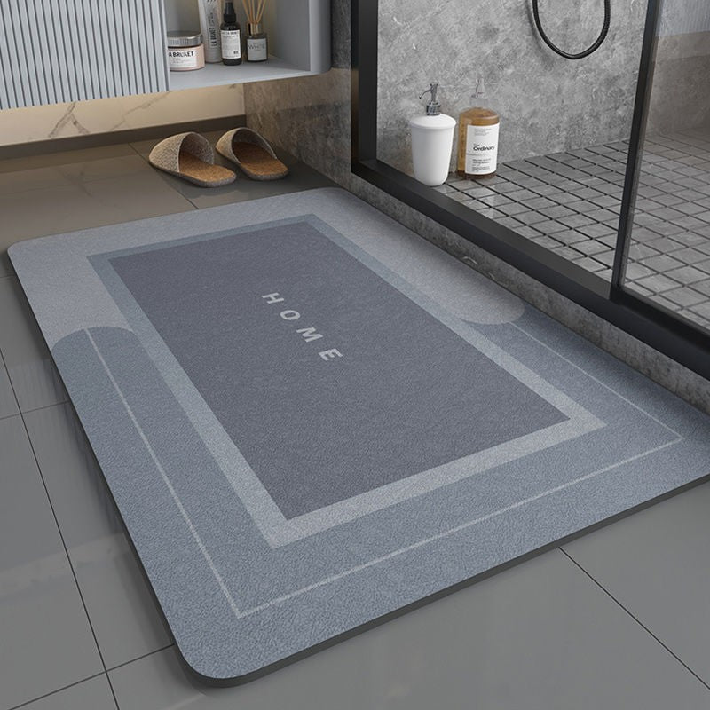 Super Absorbent Non Slip Bath Mat Blue Rectangle