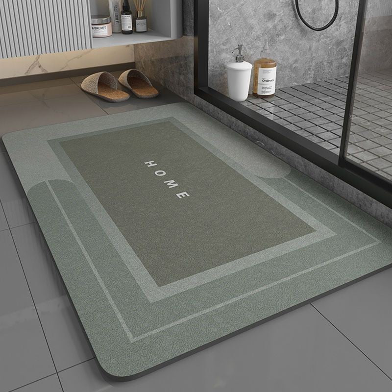 Super Absorbent Non Slip Bath Mat Green Rectangle