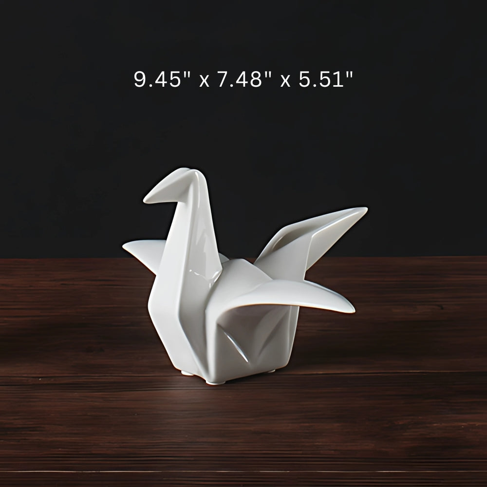 Origami-Inspired Ceramic Bird Statue Large