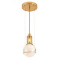 Suspended Drop Glass & Brass LED Pendant Light