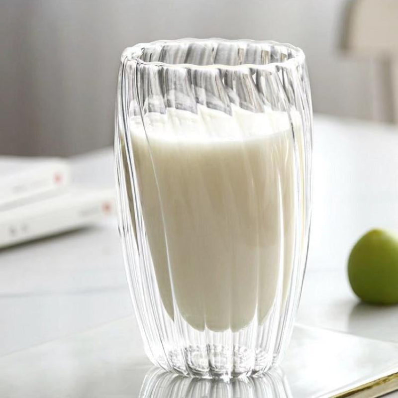 Swirl Double Layer Ripple Glass Cup Large