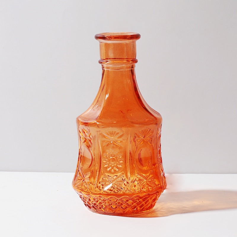 Sylvie Glass Flower Vase Orange Textured 2