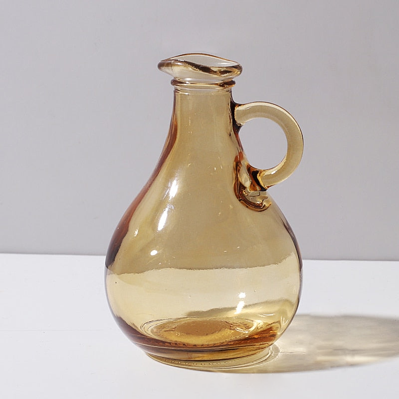 Sylvie Glass Flower Vase Amber